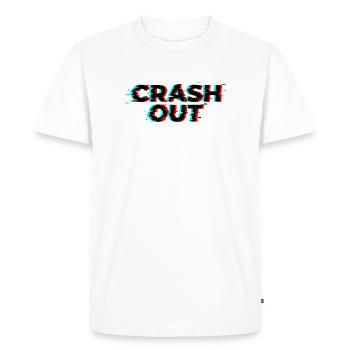 Crash Out - Glitch Style Black Red Cyan - Men's Premium Organic T-Shirt - white - Front - Nico (187cm)