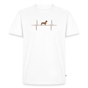 Dachshund Dog Heartbeat Dachshund - Men's Premium Organic T-Shirt - white - Front - Nico (187cm)