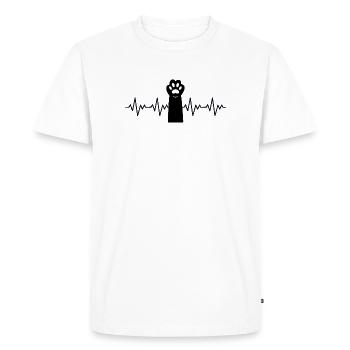 rythme cardiaque ECG de la patte de chat - T-shirt Premium bio Homme - blanc - Devant - Nico (187cm)