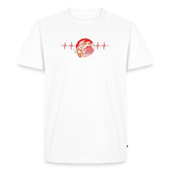 Heartbeat Koi Fish Red Sun Zen Style japonais - T-shirt Premium bio Homme - blanc - Devant - Nico (187cm)