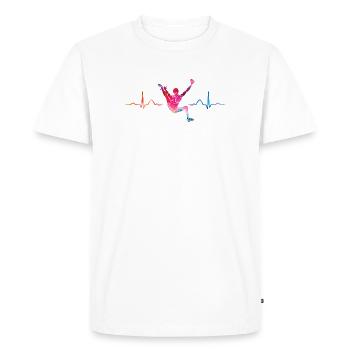 Battement de cœur de Boulderer Bloc Bloc - T-shirt Premium bio Homme - blanc - Devant - Nico (187cm)