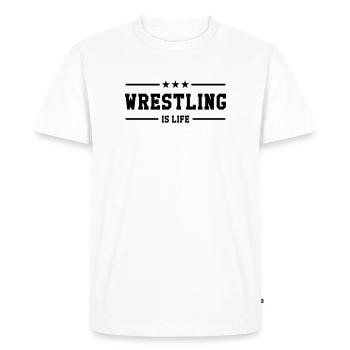 Wrestling is life - T-shirt Premium bio Homme - blanc - Devant - Nico (187cm)