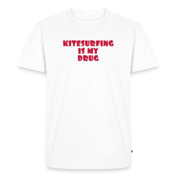 Kiteboarding / Kitesurfing / Kitesurf / - T-shirt Premium bio Homme - blanc - Devant - Nico (187cm)