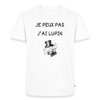 Je peux pas j'ai Lupin Arsène Gentleman Cambrioleu - T-shirt Premium bio Homme - blanc - Devant - Nico (187cm)