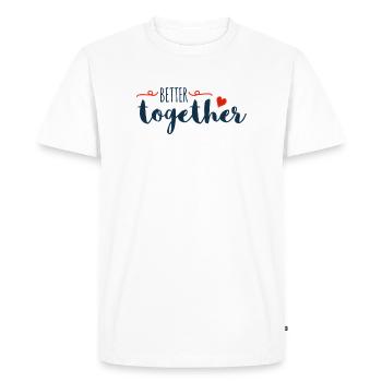 Mieux Ensemble Script Cœur - T-shirt Premium bio Homme - blanc - Devant - Nico (187cm)