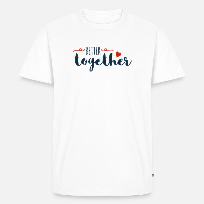 Better Together Drehbuch-Herz - Männer Premium Bio T-Shirt - Weiß