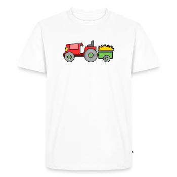 Tractor with trailer - Men's Premium Organic T-Shirt - white - Front - Nico (187cm)