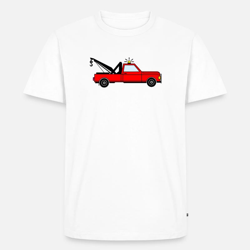 Abschleppwagen rot - Männer Premium Bio T-Shirt - Weiß