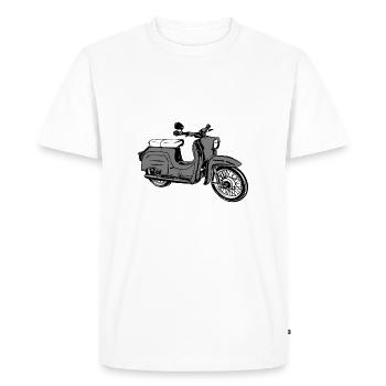 Simson Schwalbe Moped DDR - Männer Premium Bio T-Shirt - Weiß - Vorne - Nico (187cm)