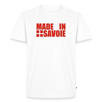 MADE IN SAVOIE flag - Men's Premium Organic T-Shirt - white - Front - Nico (187cm)