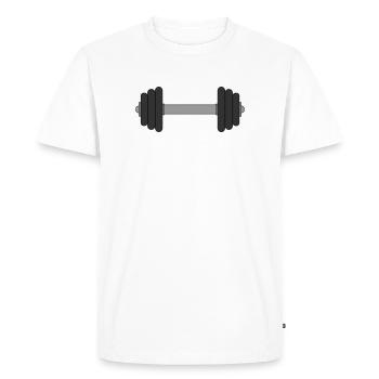 Dumbbell - Men's Premium Organic T-Shirt - white - Front - Nico (187cm)