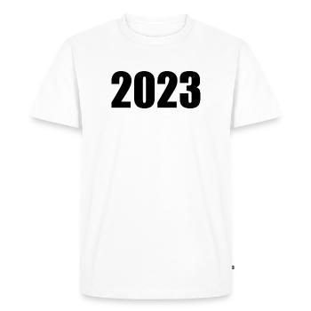 2023 noir Nouvel An Nouvel An - T-shirt Premium bio Homme - blanc - Devant - Nico (187cm)