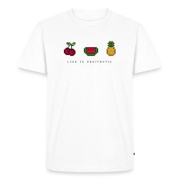 La vie est fructueuse - T-shirt Premium bio Homme - blanc - Devant - Nico (187cm)