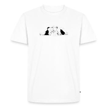Bulldog - Men's Premium Organic T-Shirt - white - Front - Nico (187cm)
