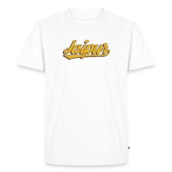 Jaipur Lettering Retro Graphic India - T-shirt Premium bio Homme - blanc - Devant - Nico (187cm)