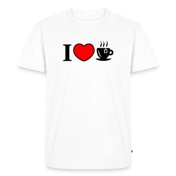 cœur et une tasse de thé - T-shirt Premium bio Homme - blanc - Devant - Nico (187cm)