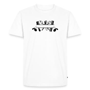 Les coiffeurs attribuent une bonne odeur - T-shirt Premium bio Homme - blanc - Devant - Nico (187cm)