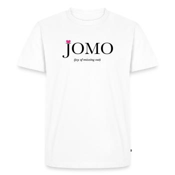 JOMO – la joie de rater quelque chose - T-shirt Premium bio Homme - blanc - Devant - Nico (187cm)