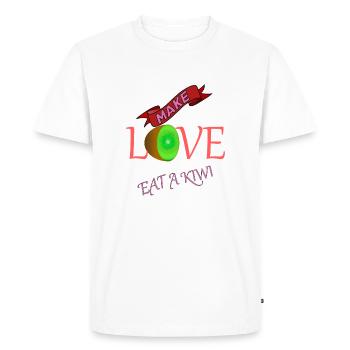 Amour, Amis, Famille, Partenaires, Bonheur, Vie, En bonne santé - T-shirt Premium bio Homme - blanc - Devant - Nico (187cm)