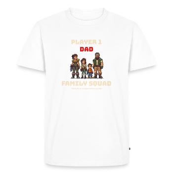 Équipe familiale Joueur 1 Papa - T-shirt Premium bio Homme - blanc - Devant - Nico (187cm)