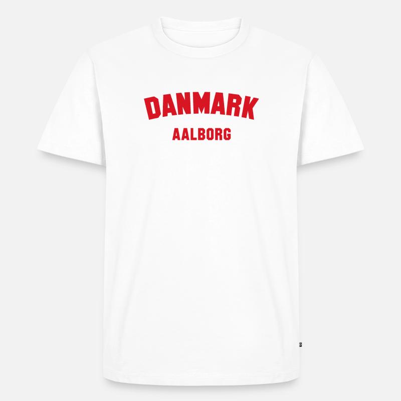 AALBORG Denmark Dänemark - Männer Premium Bio T-Shirt - Weiß