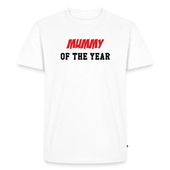 Maman de l'année - Fête des Mères - T-shirt Premium bio Homme - blanc - Devant - Nico (187cm)