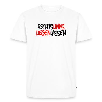 Laissez-le sur la droite - T-shirt Premium bio Homme - blanc - Devant - Nico (187cm)