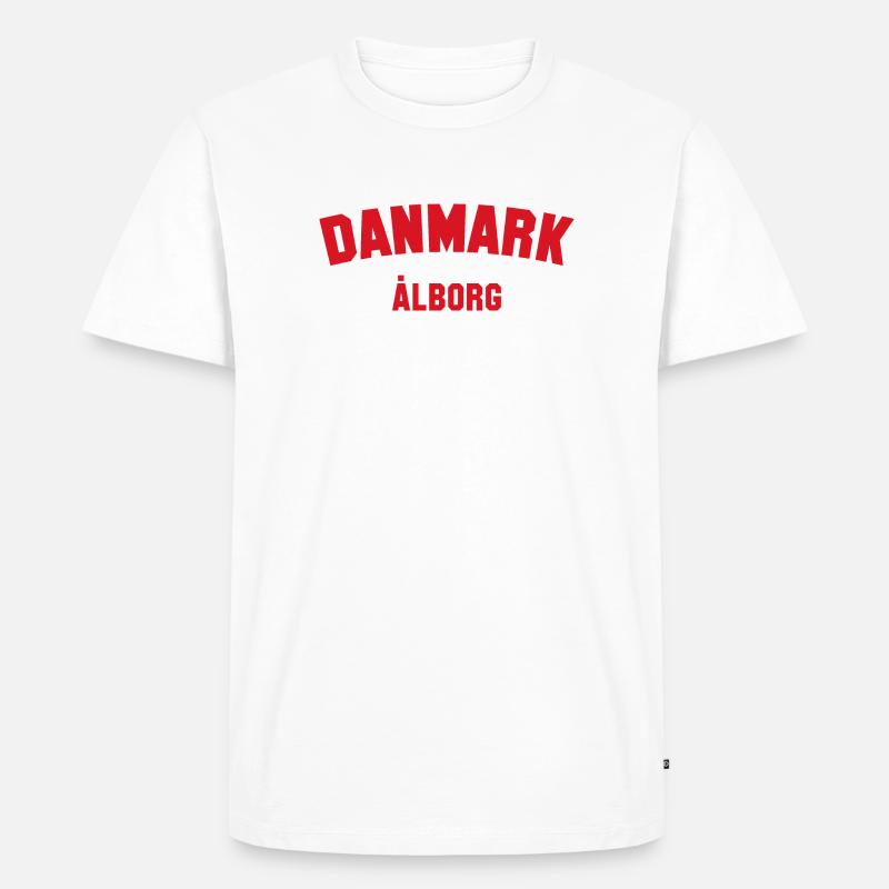 ALBORG Danmark Dänemark - Männer Premium Bio T-Shirt - Weiß
