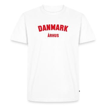 ARHUS Danmark, Danemark - T-shirt Premium bio Homme - blanc - Devant - Nico (187cm)