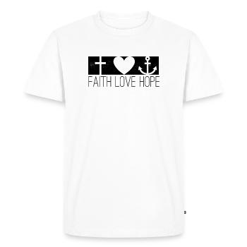 Faith Love Hope - Faith Love Hope with Symbol - Men's Premium Organic T-Shirt - white - Front - Nico (187cm)