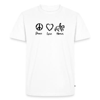 L’amour des chevaux - T-shirt Premium bio Homme - blanc - Devant - Nico (187cm)