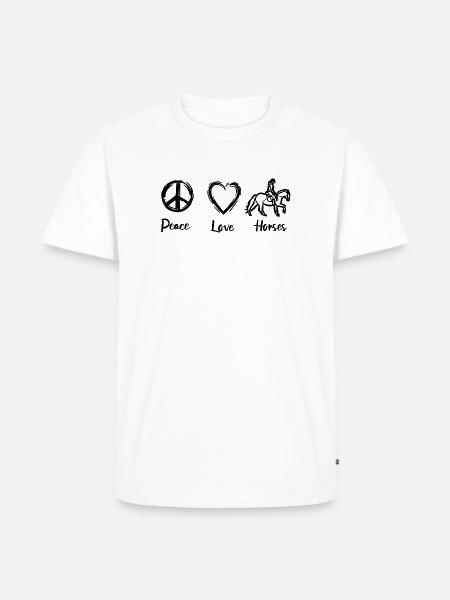 Pferdeliebe - Männer Premium Bio T-Shirt - Weiß