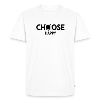Bright Sunburst Choose Happy Design - Men's Premium Organic T-Shirt - white - Front - Nico (187cm)