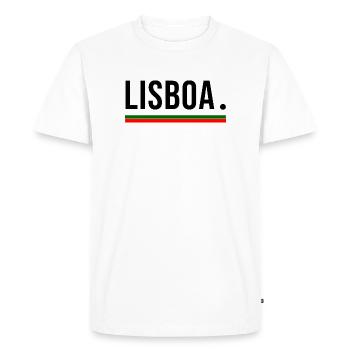 Lisboa – Chemise streetwear minimale - T-shirt Premium bio Homme - blanc - Devant - Nico (187cm)