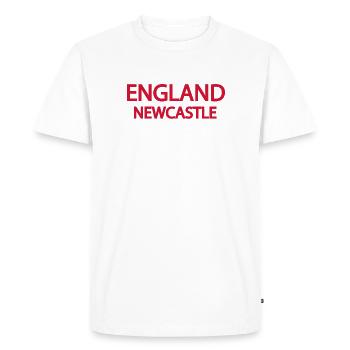 Horizon photoréaliste de la ville de Newcastle - T-shirt Premium bio Homme - blanc - Devant - Nico (187cm)