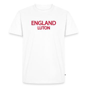 Motif de paysage anglais dans les tons rouges - T-shirt Premium bio Homme - blanc - Devant - Nico (187cm)