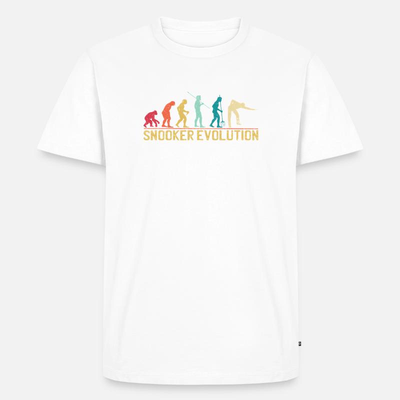 Snooker-Evolution-Silhouette-Design - Männer Premium Bio T-Shirt - Weiß