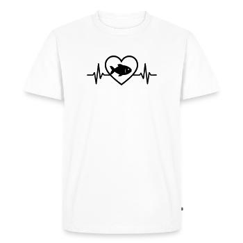 Fish Heart - Men's Premium Organic T-Shirt - white - Front - Nico (187cm)