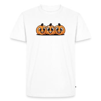 Pumpkin Halloween Cute Comic - Men's Premium Organic T-Shirt - white - Front - Nico (187cm)