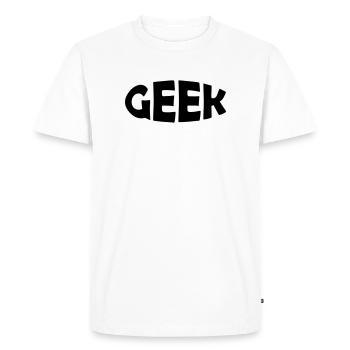Geek - Men's Premium Organic T-Shirt - white - Front - Nico (187cm)