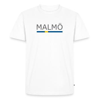 Drapeau de la Suède - Malmö - Sverige - Schweden - T-shirt Premium bio Homme - blanc - Devant - Nico (187cm)
