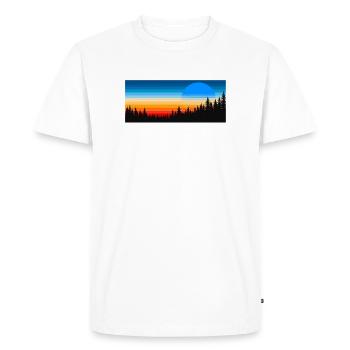 Coucher forêt en stries colorées - T-shirt Premium bio Homme - blanc - Devant - Nico (187cm)