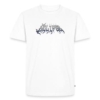 Eclipse - cold metal chrome text - Men's Premium Organic T-Shirt - white - Front - Nico (187cm)