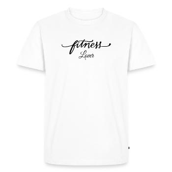 Fitness Lover – motif élégant de salle, Fit - T-shirt Premium bio Homme - blanc - Devant - Nico (187cm)