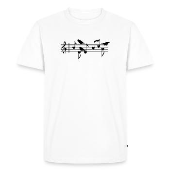 Musical Birds & Notes for Bird Music Lovers - Men's Premium Organic T-Shirt - white - Front - Nico (187cm)
