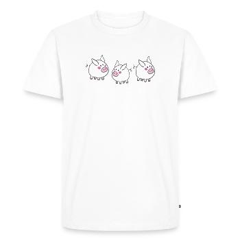 Cochon chanceux - T-shirt Premium bio Homme - blanc - Devant - Nico (187cm)