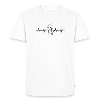 Pizzaiolo Pizza Machine Pizza ECG Heartbeat - T-shirt Premium bio Homme - blanc - Devant - Nico (187cm)
