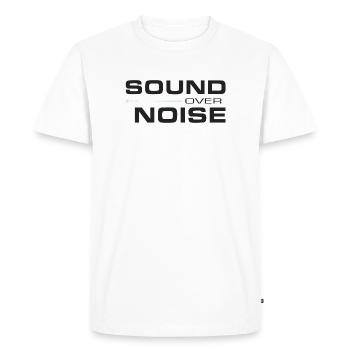 Son plutôt que bruit - T-shirt Premium bio Homme - blanc - Devant - Nico (187cm)