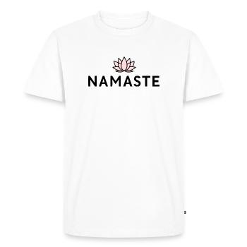 Lotus Zen Minimaliste Noir - T-shirt Premium bio Homme - blanc - Devant - Nico (187cm)