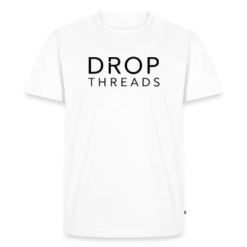 Drop Threads: Minimalist Typography - Men's Premium Organic T-Shirt - white - Front - Nico (187cm)